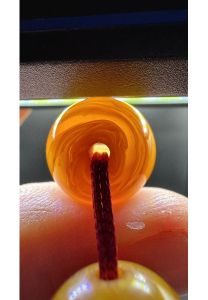 MirgeShoes Üst Düzey Firfirik Hareli Portakal 87 Gr Faturan Sıkma Kehribar Tespih AHTES2509