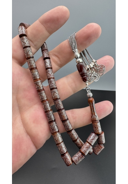 MirgeShoes Yoğun Gümüş Çakımlı Kesme Model Kuka Tesbih AHTES2180