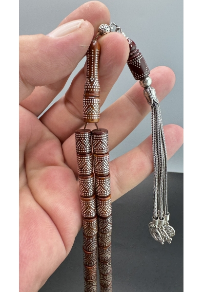 MirgeShoes Yoğun Gümüş Çakımlı Kesme Model Kuka Tesbih AHTES2180