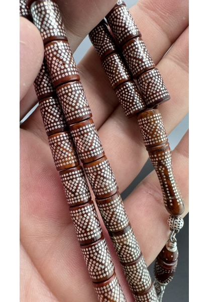 MirgeShoes Yoğun Gümüş Çakımlı Kesme Model Kuka Tesbih AHTES2180