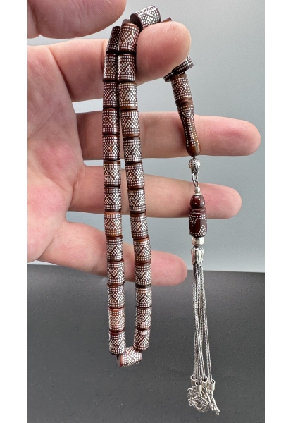 MirgeShoes Yoğun Gümüş Çakımlı Kesme Model Kuka Tesbih AHTES2180