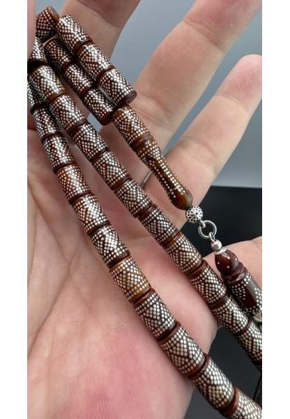 MirgeShoes Yoğun Gümüş Çakımlı Kesme Model Kuka Tesbih AHTES2180