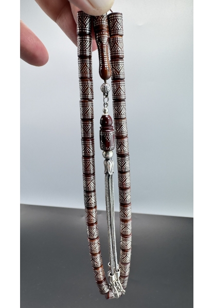 MirgeShoes Yoğun Gümüş Çakımlı Kesme Model Kuka Tesbih AHTES2180