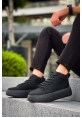 MirgeShoes Siyah Bağcıklı Erkek Spor Bot Deri Rahat Yüksek Kalın Siyah Taban SY MRG01062328