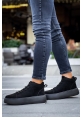 MirgeShoes Siyah Bağcıklı Erkek Spor Bot Süet Rahat Yüksek Kalın Siyah Taban SY MRG01062328
