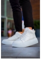 MirgeShoes Beyaz Bağcıklı Erkek Spor Bot Deri Rahat Yüksek Kalın Taban BYZ MRG01062328