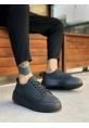 LE11 Bağcıklı Erkek Yüksek Siyah Taban Spor Ayakkabı