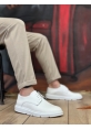 MirgeShoes Beyaz Bağcıklı Klasik Casual Erkek Ayakkabı Cilt Deri Yüksek BYZ Taban MRG01060002321