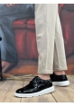 MirgeShoes Siyah Bağcıklı Klasik Rugan Casual Erkek Ayakkabı Yüksek BYZ Taban MRG01060002321