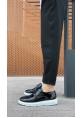 MirgeShoes Siyah Bağcıklı Rugan Casual Erkek Ayakkabı Yüksek BYZ Taban MRG01060002321