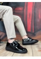 MirgeShoes Siyah Bağcıklı Klasik Rugan Casual Erkek Ayakkabı Yüksek SYH Taban MRG01060002321