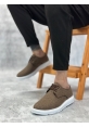 MirgeShoes Kahve Bağcıklı Klasik Casual Erkek Ayakkabı Keten Deri Yüksek BYZ Taban MRG01060002321