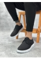 MirgeShoes Siyah Bağcıklı Klasik Casual Erkek Ayakkabı Keten Deri Yüksek BYZ Taban MRG01060002321