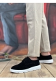 MirgeShoes Siyah Bağcıklı Klasik Casual Erkek Ayakkabı Keten Yüksek BYZ Taban MRG01060002321