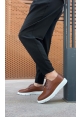MirgeShoes Taba Bağcıklı Klasik Casual Erkek Ayakkabı Cilt Deri Yüksek BYZ Taban MRG01060002321