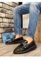 MirgeShoes Siyah Bağcıksız Püsküllü Erkek Loafer Ayakkabı Parlak Rugan Yüksek SYH Taban MRG01060002323