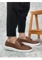 MirgeShoes Taba Bağcıksız Püsküllü Erkek Loafer Ayakkabı Yüksek BYZ Taban MRG01060002323