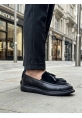 MRG0005 Yeni Sezon Kalın Tabanlı Siyah Süet Makosen Ayakkabı