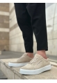 MirgeShoes Krem Bağcıklı Erkek Spor Klasik Ayakkabı Süet Deri Kalın BYZ Taban MRG010602422