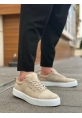 MirgeShoes Krem Bağcıklı Erkek Spor Klasik Ayakkabı Süet Deri Kalın BYZ Taban MRG010602422