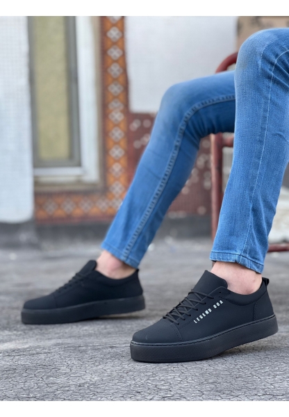 MirgeShoes Siyah Bağcıklı Erkek Spor Klasik Ayakkabı Nubuk Kalın SYH Taban MRG010602422