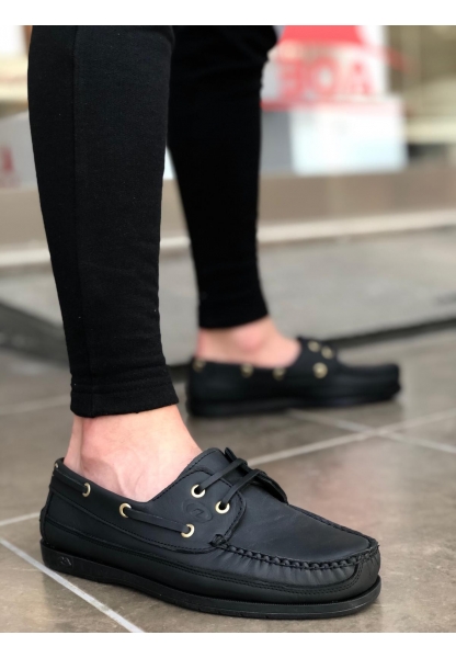 MRG0125 Rahat Taban İçi Dışı Hakiki Deri Siyah Klasik Erkek Ayakkabı