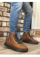 MirgeShoes Kahve Bantlı Erkek Spor Klasik Bilek Bot Vinnex Yüksek SYH Taban MRG010602460