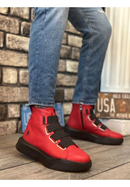 MirgeShoes Kırmızı Bantlı Erkek Spor Klasik Bilek Bot Vinnex Yüksek SYH Taban MRG010602460