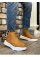 MirgeShoes Taba Bağcıksız Erkek Spor Bot Süet Deri Yüksek BYZ Taban MRG010602468