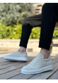 MirgeShoes Krem Bağcıklı Erkek Casual Ayakkabı Keten Tırtıklı Yüksek BYZ Taban MRG010602470
