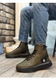 MirgeShoes Haki Bağcıklı Erkek Spor Bot Vinnex Yüksek Kalın SYH Taban MRG010602473