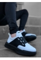 MirgeShoes Beyaz-Siyah Bantlı Erkek Spor Ayakkabı Yüksek SYH Taban MRG010602478