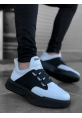 MirgeShoes Beyaz-Siyah Bantlı Erkek Spor Ayakkabı Yüksek SYH Taban MRG010602478
