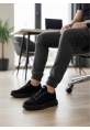 MirgeShoes Siyah Bağcıklı Erkek Tarz Spor Ayakkabı Yüksek SYH Taban MRG010602479