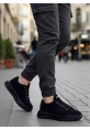 MirgeShoes Siyah Bağcıklı Erkek Tarz Spor Ayakkabı Yüksek SYH Taban MRG010602479