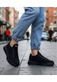 MirgeShoes Siyah Bağcıklı Erkek Tarz Spor Ayakkabı Yüksek SYH Taban MRG010602479