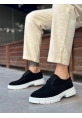 MirgeShoes Siyah Bağcıklı Erkek Klasik Casual Ayakkabı Süet Yüksek BYZ Taban MRG010602555