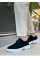 MirgeShoes Siyah Bağcıklı Erkek Klasik Casual Ayakkabı Süet Yüksek BYZ Taban MRG010602555