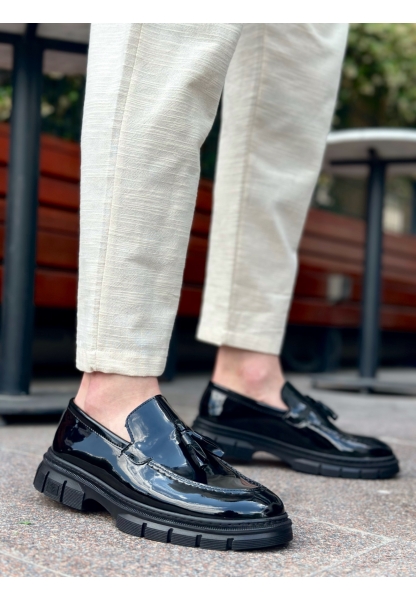 MRG0240 Püsküllü Rugan Klasik Yüksek Taban Casual Erkek Ayakkabı