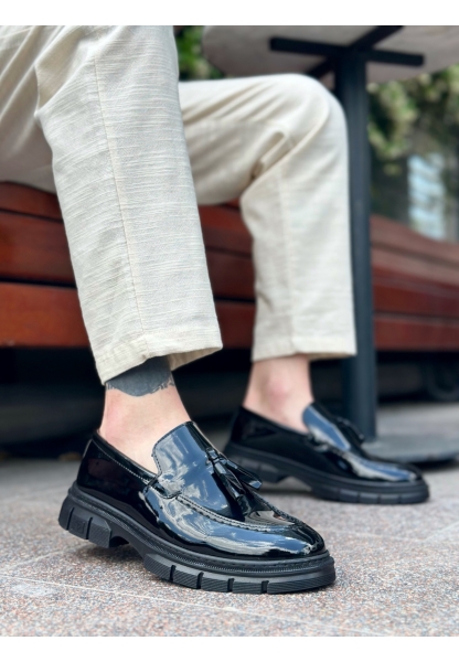 MRG0240 Püsküllü Rugan Klasik Yüksek Taban Casual Erkek Ayakkabı