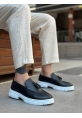 MirgeShoes Siyah Püsküllü Erkek Klasik Ayakkabı Cilt Kalın BYZ Taban MRG010602558