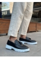 MirgeShoes Siyah Püsküllü Erkek Klasik Ayakkabı Cilt Kalın BYZ Taban MRG010602558