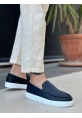 MirgeShoes Siyah Bağcıksız Erkek Loafer Ayakkabı Kalın BYZ Taban MRG010602559