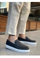 MirgeShoes Siyah Bağcıksız Erkek Loafer Ayakkabı Kalın BYZ Taban MRG010602559