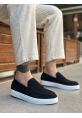 MirgeShoes Siyah Bağcıksız Erkek Loafer Ayakkabı Süet Kalın BYZ Taban MRG010602559