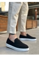 MirgeShoes Siyah Bağcıksız Erkek Loafer Ayakkabı Süet Kalın BYZ Taban MRG010602559