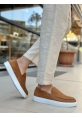 MirgeShoes Taba Bağcıksız Erkek Loafer Ayakkabı Süet Kalın BYZ Taban MRG010602559