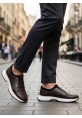 MirgeShoes Kahve Bantlı Erkek Casual Ayakkabı İçi Dışı Hakiki Deri Rahat Taban MRG010602562
