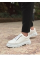 MirgeShoes Beyaz Akıllı Lastik Bağcık Erkek Günlük Ayakkabı Yüksek BYZ Taban MRG010602563