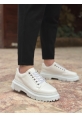MirgeShoes Beyaz Akıllı Lastik Bağcık Erkek Günlük Ayakkabı Yüksek BYZ Taban MRG010602563